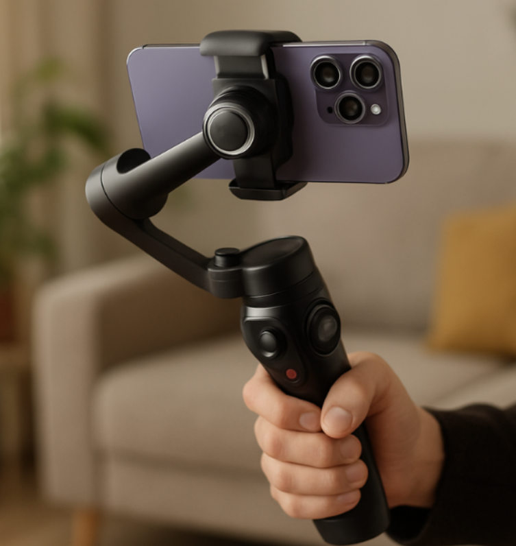 مثبت جوال ذكي 3 محاور – تتبع الوجه AI | تصوير احترافي بسهولة